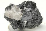 Metallic Wodginite Crystals On Quartz - Itatiaia Mine, Brazil #214580-2